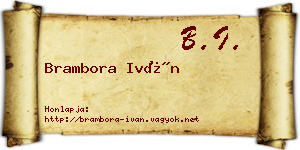 Brambora Iván névjegykártya